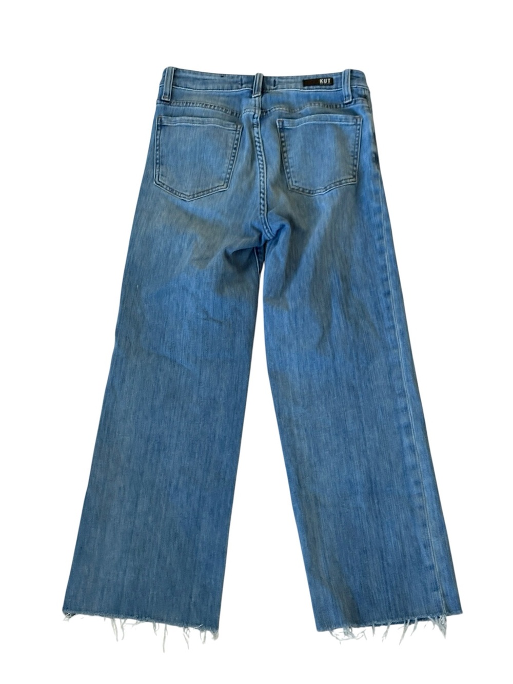 Kut from the Kloth Womens Blue Jeans Raw Hem Wide Leg Size 2 Button Fly - Picture 3 of 7